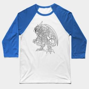 mexican quetzalcoatl tribal dragon ecopop kaiju in mandala art Baseball T-Shirt